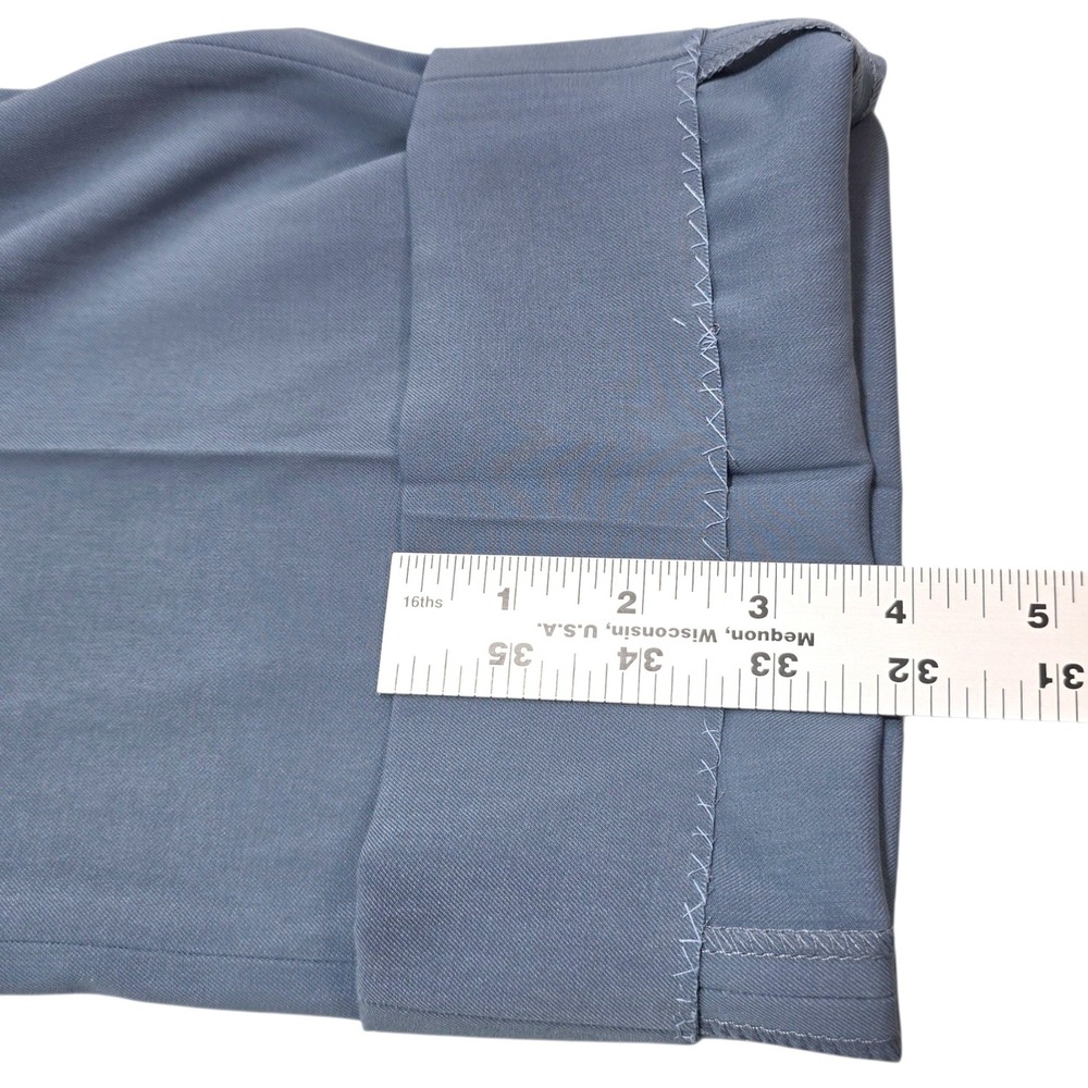 Paisley Gray Dress Pants Mens 36 Blue Grey Rayon Blend Flat Front Classic Career - Picture 7 of 11